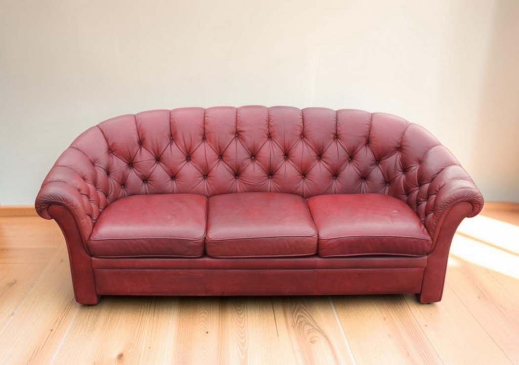 Chesterfield natūralios odos komplektas 3+2
