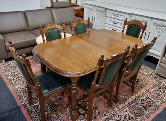 Stalas su 6 kėdėmis (ąžuolinis)